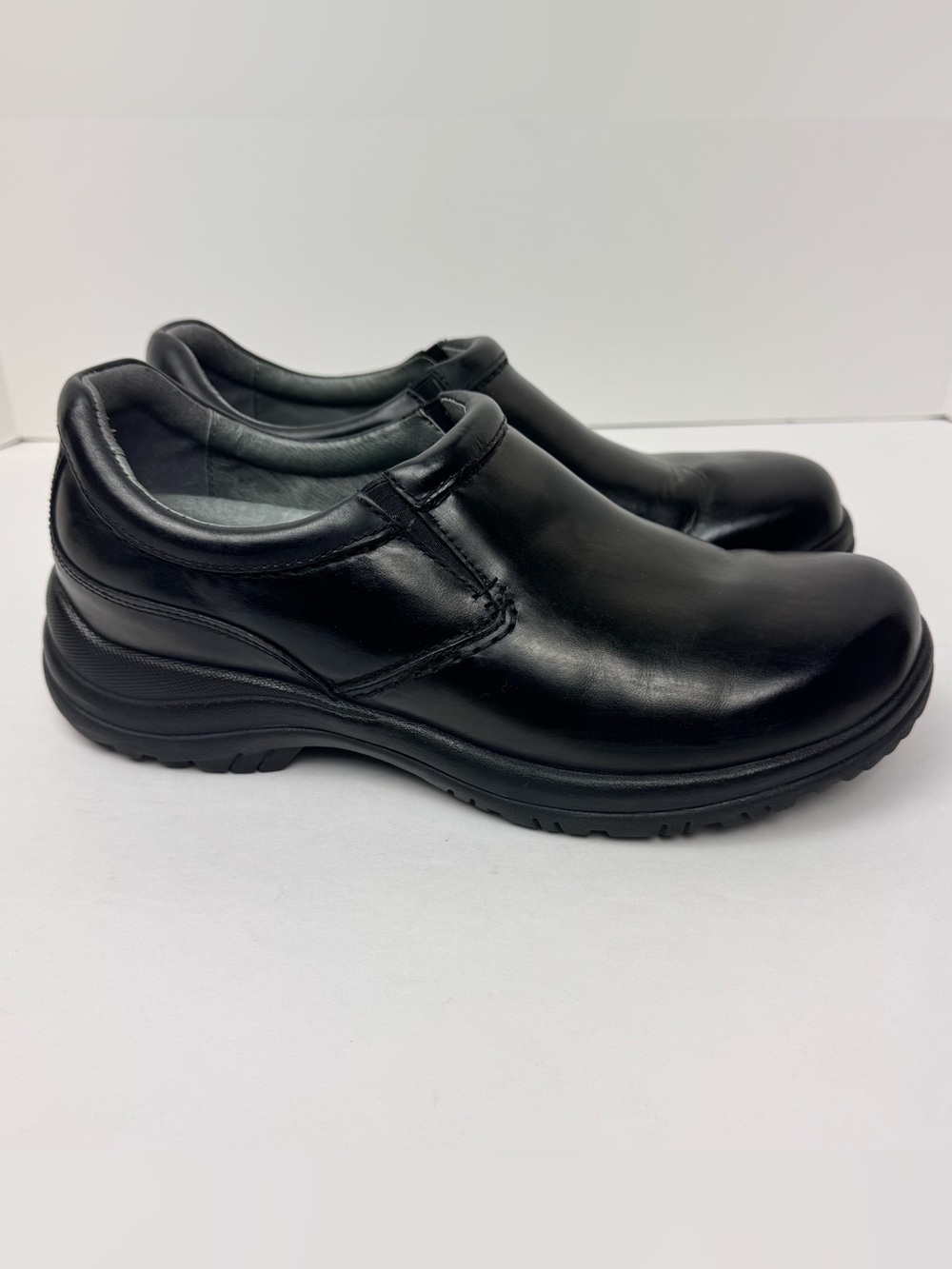 Dansko Wynn Slip-Ons. Black leather. Slip Resistant Rubber Soles. Men EU size 45